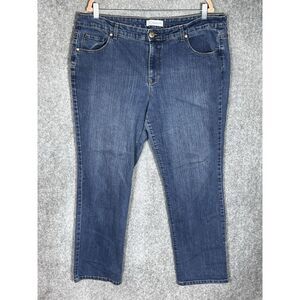 Relativity Straight Leg Jeans Womens Size 18W Average Blue Stretch Denim Pockets